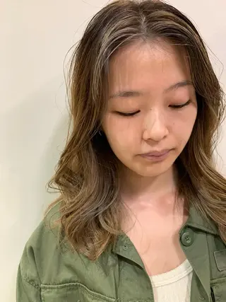セミロング カラー 溝口 和弘のヘアスタイル