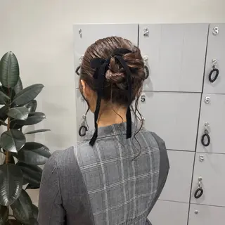 ロング ヘアアレンジ 艶カラー/アレンジ/ yuzu🐈⬛🩶のヘアスタイル