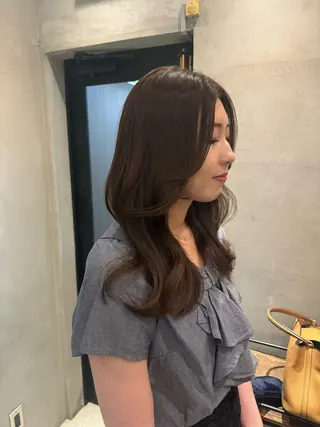 セミロング 新宿/顔周りカット +レイヤー=しずく♩のヘアスタイル