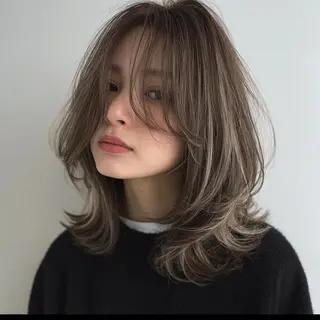 カラー 韓国レイヤーカット✨ 縮毛矯正　原田 優作のヘアスタイル