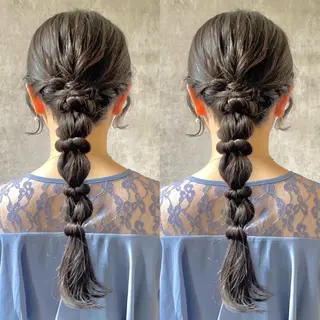 ロング ヘアアレンジ ヘアメ🎀ハイトーン 🩵エクステ🪄しほのヘアスタイル