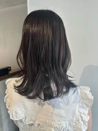 セミロング カラー ヘアアレンジ 落合　眺 (オチアイ　ノゾミ)のヘアスタイル