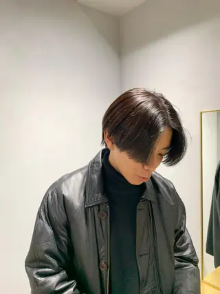 ショート カラー メンズ ボブパーマコテ巻き風 パーマNo1深江秀平のヘアスタイル