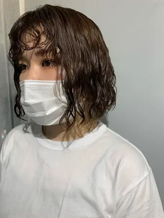 ショート パーマ ボブパーマコテ巻き風 パーマNo1深江秀平のヘアスタイル