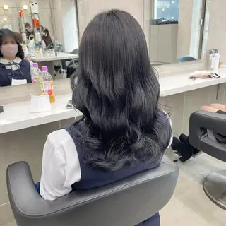 ミディアム カラー パーマ ヘアアレンジ メンズ キッズ ネイル マツエク・マツパ アイブロウ 🦋縮毛/韓国レイヤ ー/透明感カラー🦋のヘアスタイル