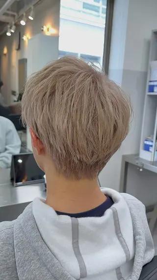 ショート カラー ヘアアレンジ メンズ ✨錦糸町ブリーチ/ ホワイトカラー皇気✨のヘアスタイル