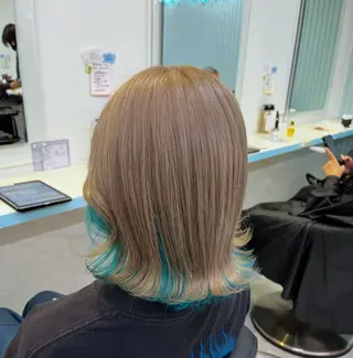 ミディアム カラー ブリーチカラー 🩵MIZUKIのヘアスタイル