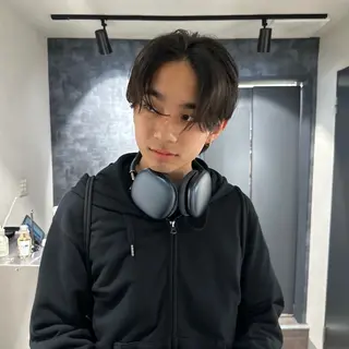 ミディアム カラー パーマ メンズ 💈原宿指名No.1 センターパート💈のヘアスタイル