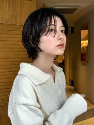 ショート パーマ,透明感カラー /emiのヘアスタイル