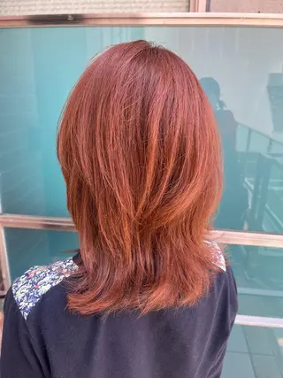ミディアム カラー パーマ ヘアアレンジ メンズ ネイル マツエク・マツパ アイブロウ 久木原 ゆりのヘアスタイル