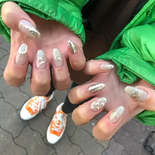 ロング カラー ヘアアレンジ キッズ ネイル マツエク・マツパ 福田 加奈のネイルデザイン