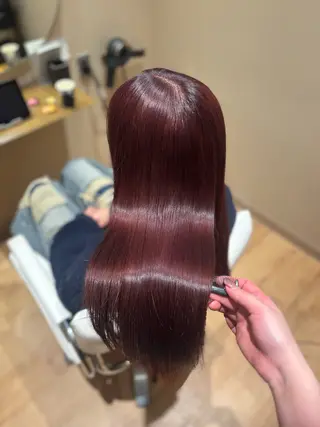 セミロング 中島愛佳🐥⸒⸒ 縮毛矯正/艶髪カラーのヘアスタイル