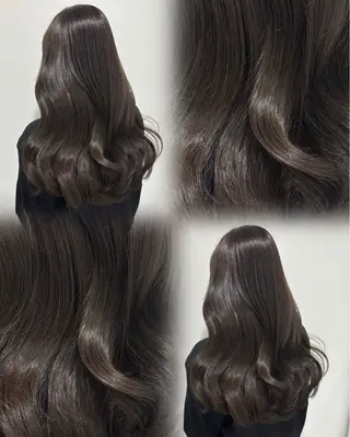 ロング カラー 🧸レイヤー× ベージュ🥯カホ🍯のヘアスタイル