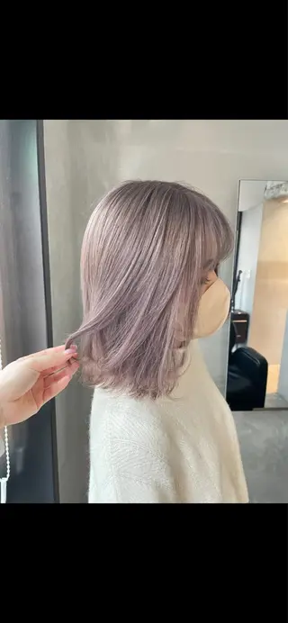 ミディアム カラー 銀座/ハイトーン/ hayaka 🖤のヘアスタイル