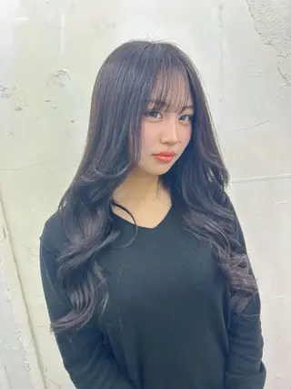 ロング カラー ワンホンレイヤー エクステづまのヘアスタイル