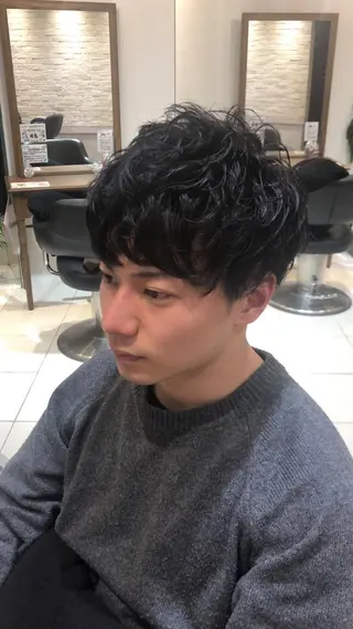 パーマ メンズ 自宅での再現性👌 溝の口/中裕樹のヘアスタイル