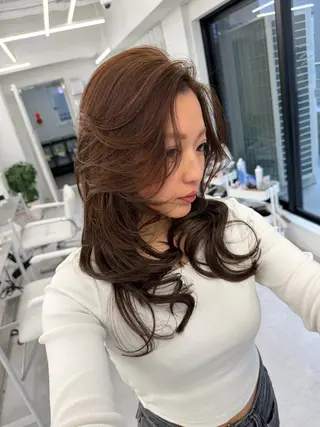 ロング カラー 顔まわりの神様✨ 透明感カラー藤嶋秀幸のヘアスタイル