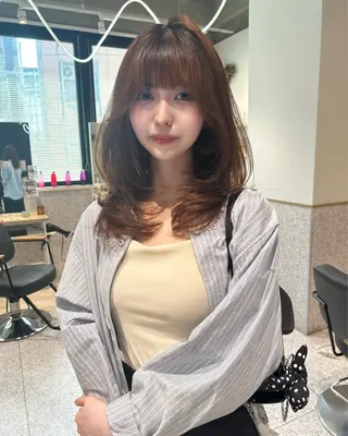ロング カラー ヘアアレンジ トレンドレイヤー カット/mihoのヘアスタイル