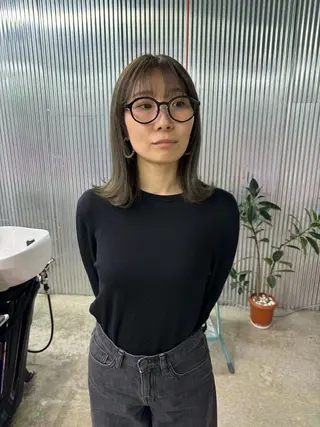 ミディアム カラー 美髪ナチュラルヘア のぐちよしきのヘアスタイル