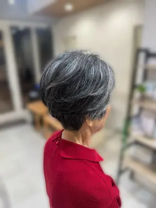ショート パーマ 藤田 紋芽 Jr.stylistのヘアスタイル