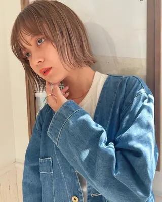 ミディアム 西梅田 トウマ モデル募集中‼️のヘアスタイル