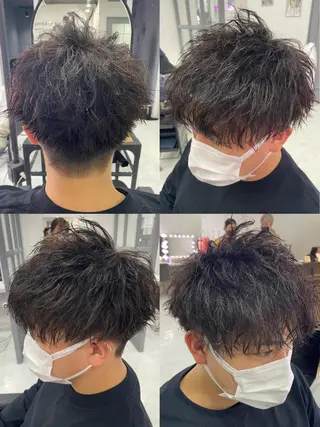 ショート パーマ ヘアアレンジ メンズ 🔥メンズパーマ 特化 渡辺一翔のヘアスタイル