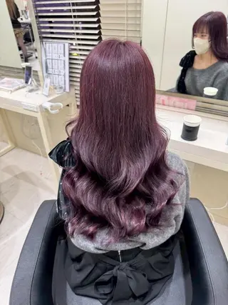 カラー ロング ラベンダー/ピンク 💜🌷原宿のヘアスタイル