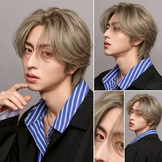 ショート カラー メンズ 🦋韓国風レイヤー/ 艶髪矯正🦋凛太郎のヘアスタイル