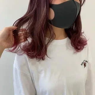 セミロング カラー 暖色/ブリーチカラー 🎀 M i k uのヘアスタイル