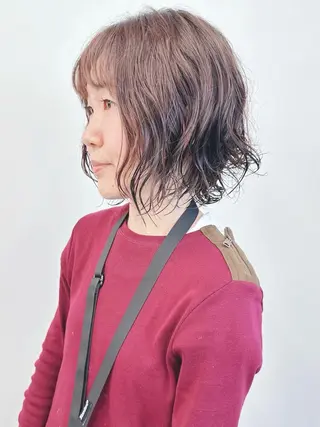 ショート パーマ ボブ/ゆるふわ ボブパーマ/とういのヘアスタイル