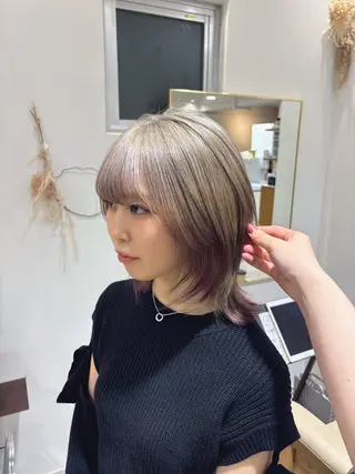 カラー ブリーチカラー/茨木 𝙨𝙖𝙠𝙞💚のヘアスタイル