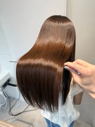 ロング パーマ ヘアアレンジ 縮毛矯正/髪質改善/ ブリーチ毛/木元渓太のヘアスタイル