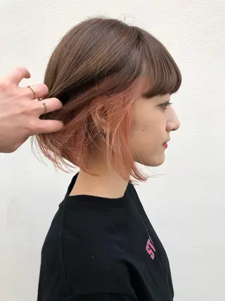ショート カラー 透明感カラー/ボブ あんまみゆのヘアスタイル