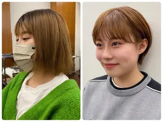 ショート カラー 似合わせレイヤー/ ケアパーマ/高倉のヘアスタイル