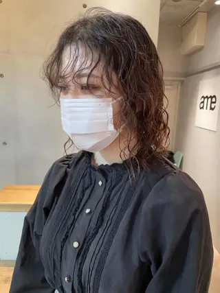 ミディアム パーマ しのはら まどかのヘアスタイル