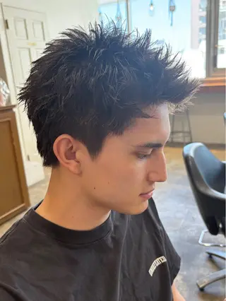 ショート パーマ メンズ 韓国レイヤー/透明感 カラー/RIN🎀のヘアスタイル