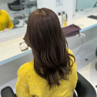 セミロング カラー 🤎モテ髪&透明感 ミルクティー🥣🤎のヘアスタイル