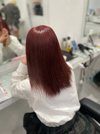 ミディアム カラー トレンド暖色ヘア🍒 miu🍒のヘアスタイル