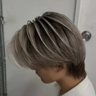 ミディアム カラー パーマ ヘアアレンジ メンズ メンズパーマ 🌫デザインカラーのヘアスタイル