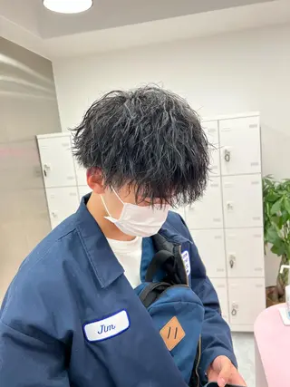 ショート カラー パーマ メンズ メンズパーマ特化 TAIGAのヘアスタイル