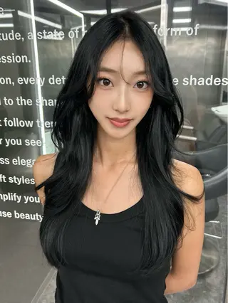 ロング カラー nanaka 🤍韓国ワンホンヘアのヘアスタイル