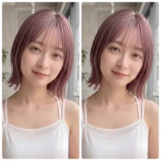 ミディアム 🪞骨格補正ボブ🪞 くびれボブ🤍ななみのヘアスタイル