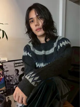 ロング パーマ メンズ IPPO 下北沢のヘアスタイル