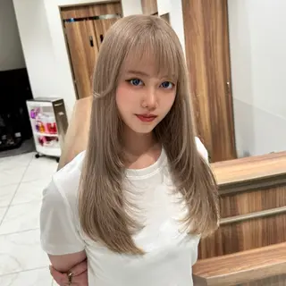 ロング カラー 💗渋谷/韓国/レイ ヤー顔周りSayaのヘアスタイル