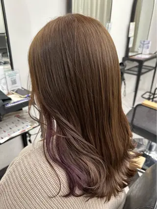 セミロング カラー パーマ ヘアアレンジ メンズ キッズ ネイル マツエク・マツパ アイブロウ mona/ ストレートスタイル✨のヘアスタイル