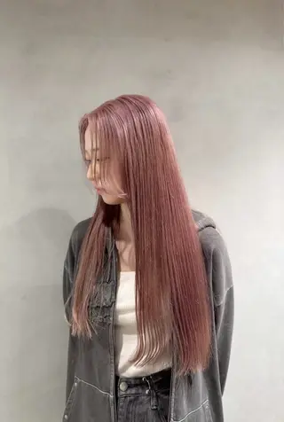 ロング カラー 💛ブリーチカラー /ブリーチ縮毛💛のヘアスタイル
