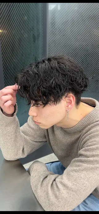 パーマ メンズ 湯浅禅也/プードル /波巻きパーマ/栄のヘアスタイル