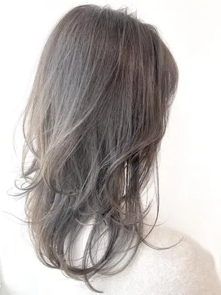 セミロング カラー ヘアアレンジ 表参道/さあ や/大人ナチュラルのヘアスタイル
