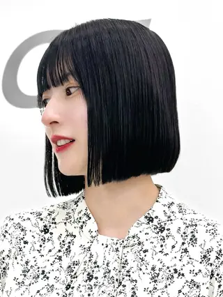ショート カラー ヘアアレンジ 縮毛矯正🤍 盛れるボブ/ひかりのヘアスタイル