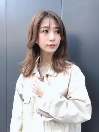 セミロング カラー ヘアアレンジ Cecilhair セシルヘアー神戸元町のヘアスタイル